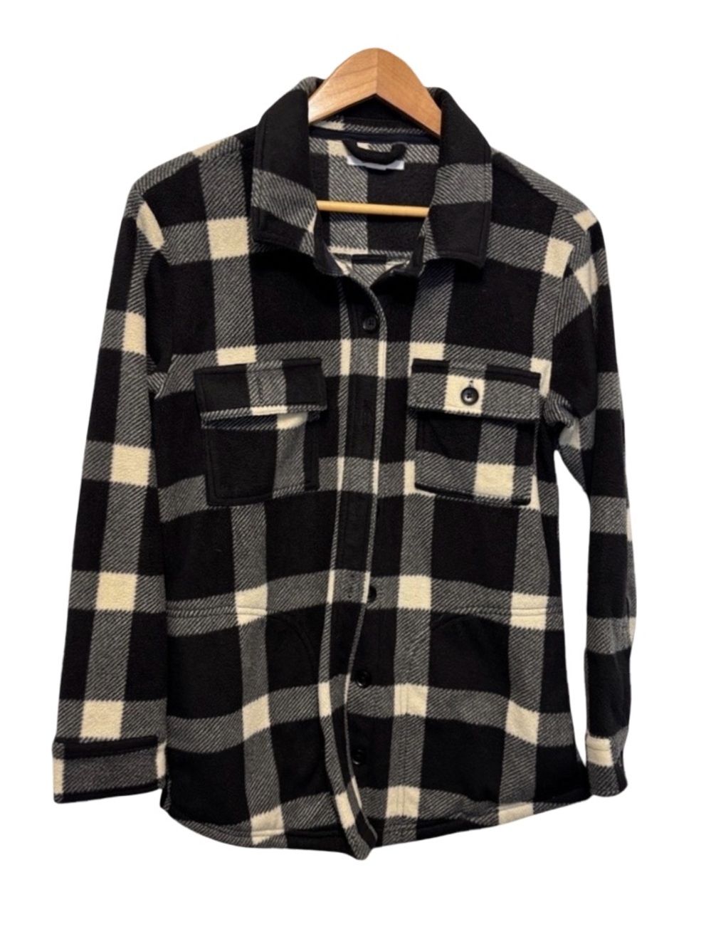 O'Neill Black and Cream Utility Jacket with Plaid Design